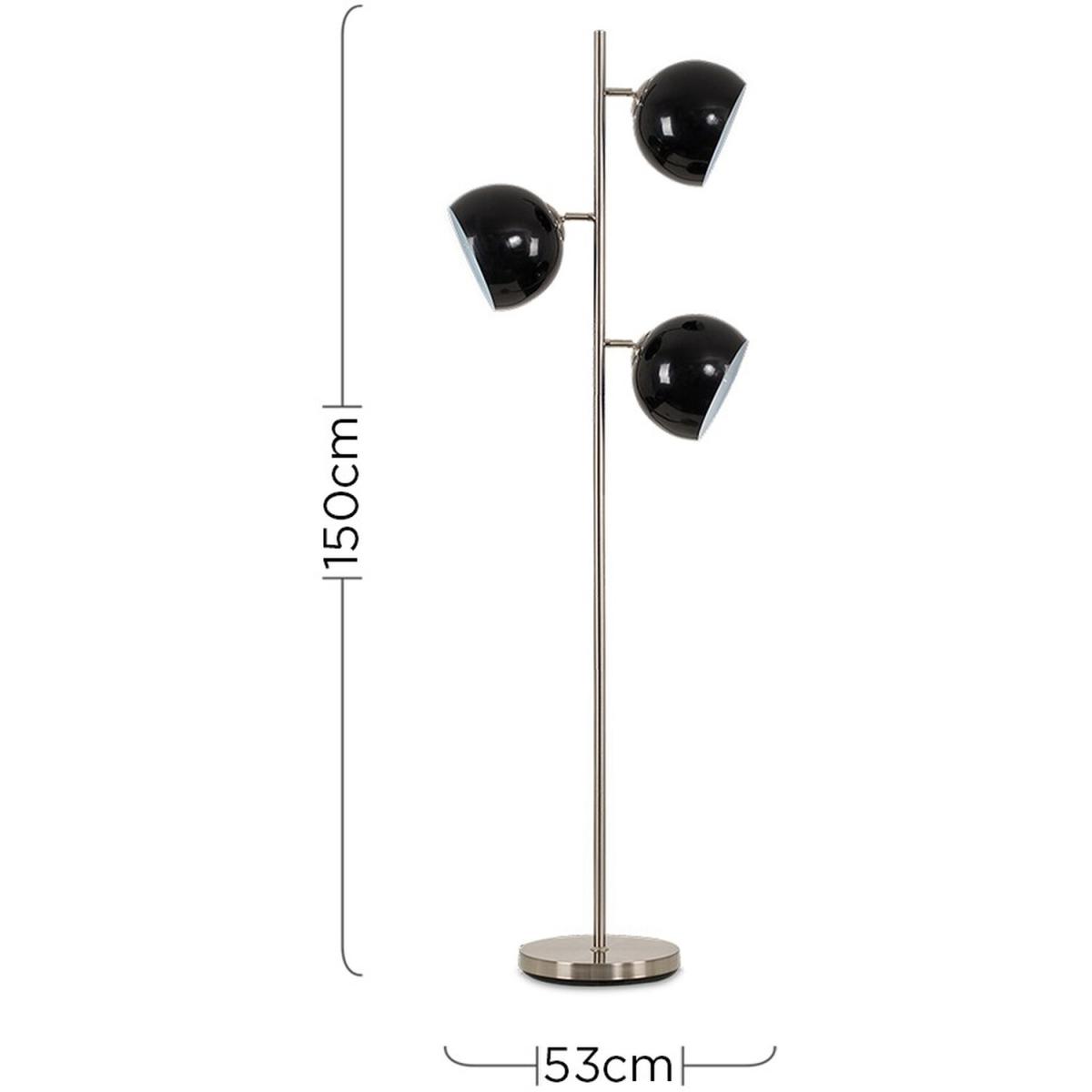 Elliott Silver Floor Lamp Black Shade - Silver – image 4