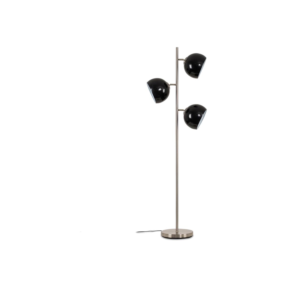 Elliott Silver Floor Lamp Black Shade - Silver – image 1