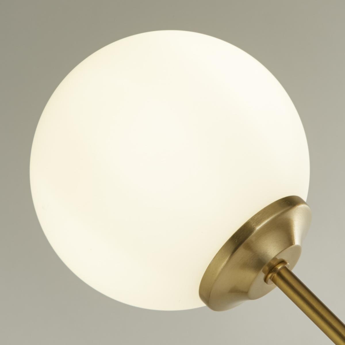 Opal and Brass 2 Light Floor Lamp - Gold – image 3