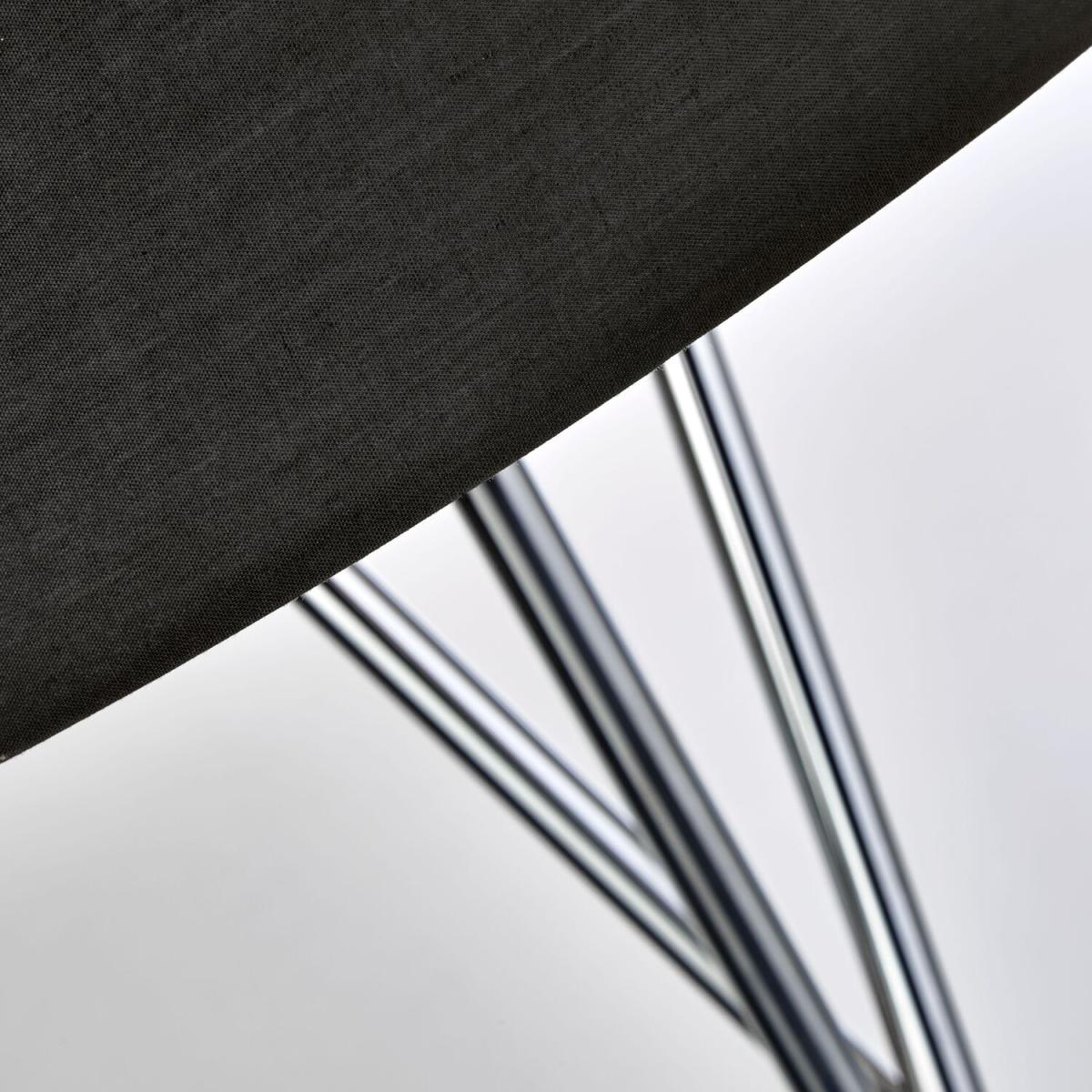 Tripod Metal Floor Lamp with Black Shade - Chrome – image 2