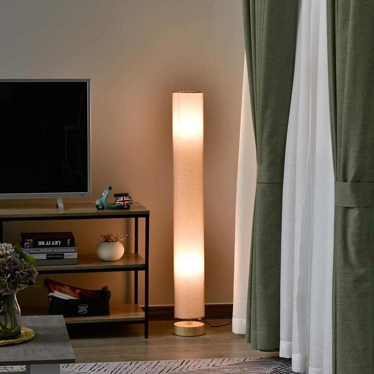 47-Inch Modern Wooden Floor Lamp - Grey – image 12