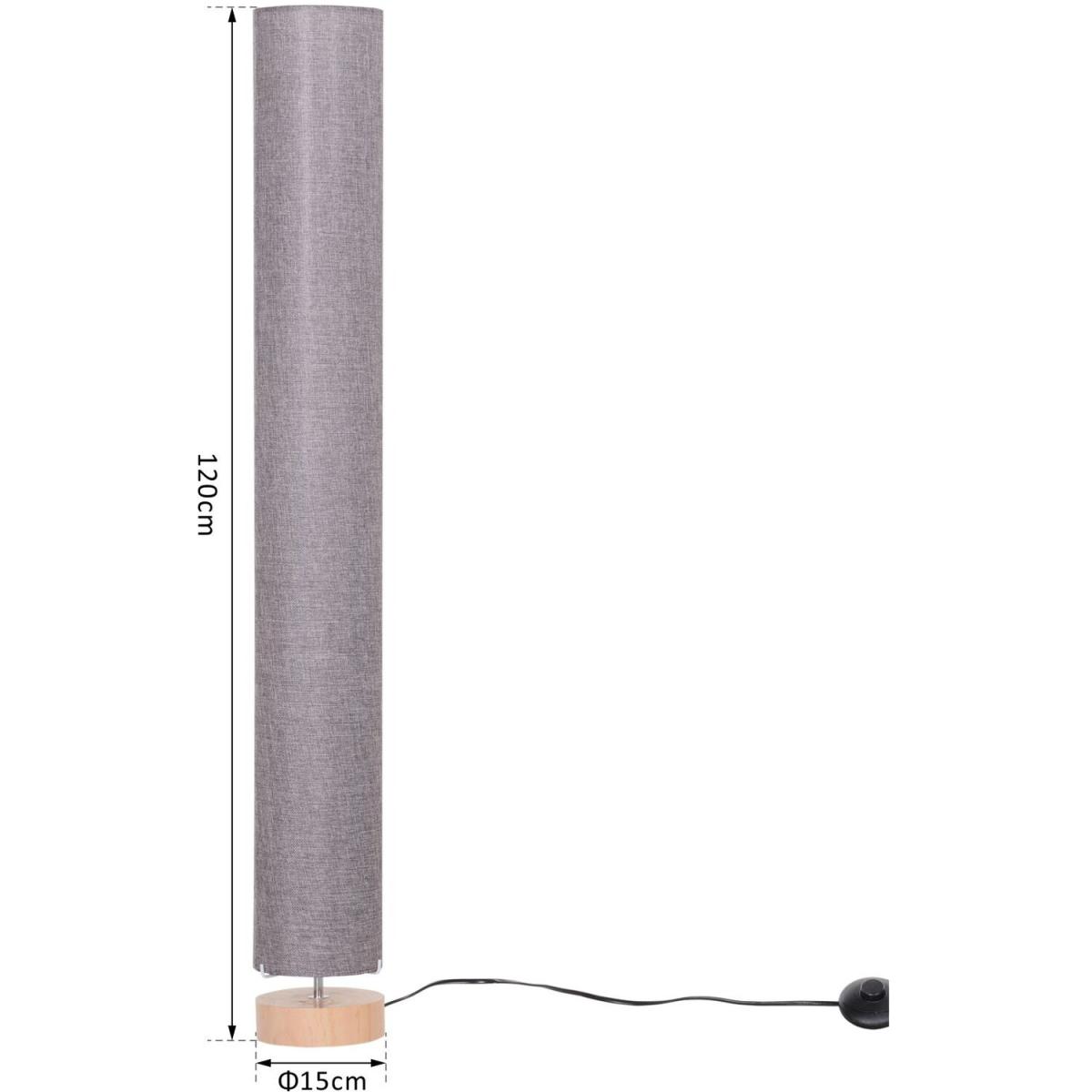 47-Inch Modern Wooden Floor Lamp - Grey – image 4