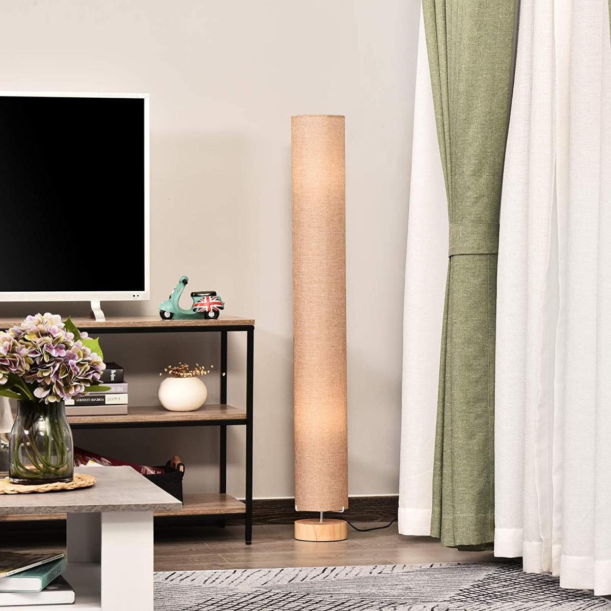 47-Inch Modern Wooden Floor Lamp - Grey – image 5