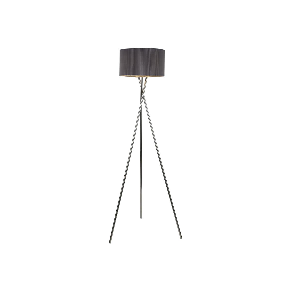 Pleat Shade Tripod Floor Lamp - Grey – image 1