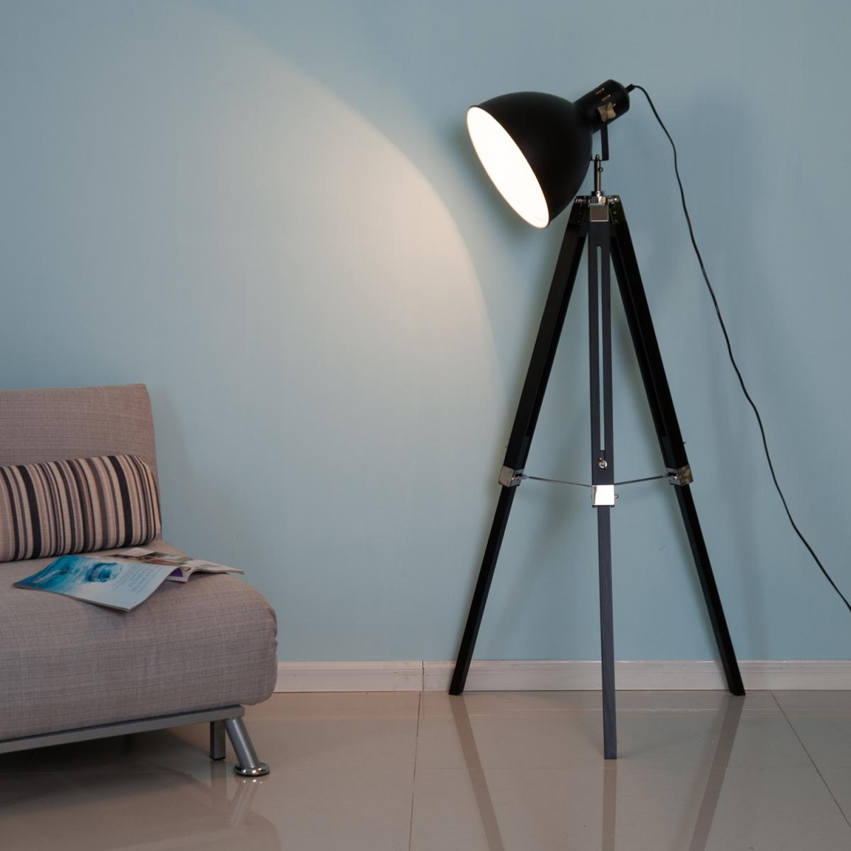 Retro Tripod Floor Lamp - Black and White – image 4