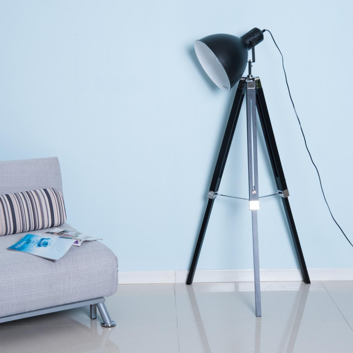 Retro Tripod Floor Lamp - Black and White – image 5
