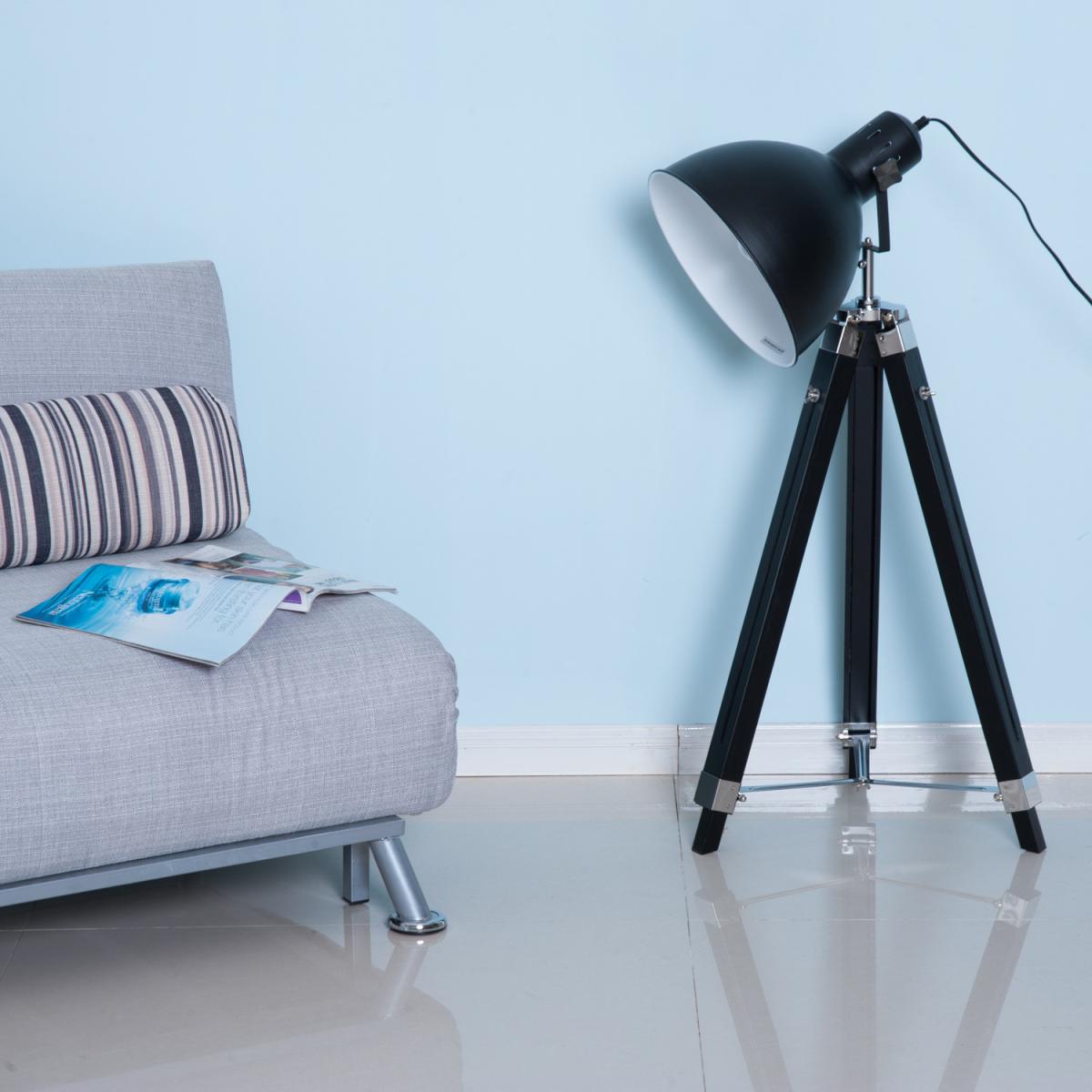 Retro Tripod Floor Lamp - Black and White – image 6