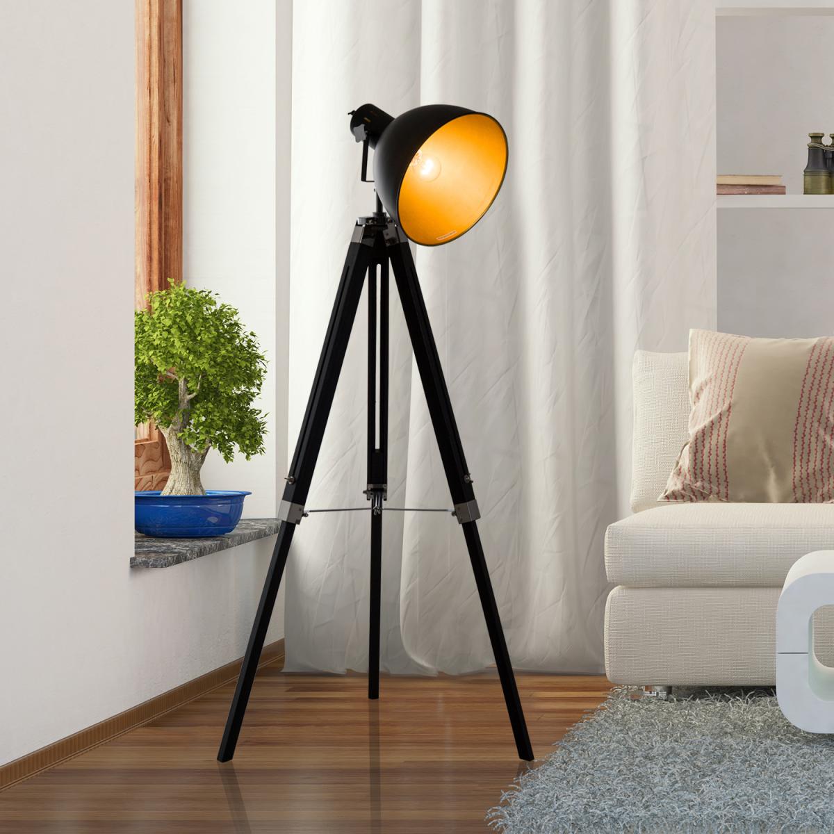 Retro Tripod Floor Lamp - Black and White – image 7