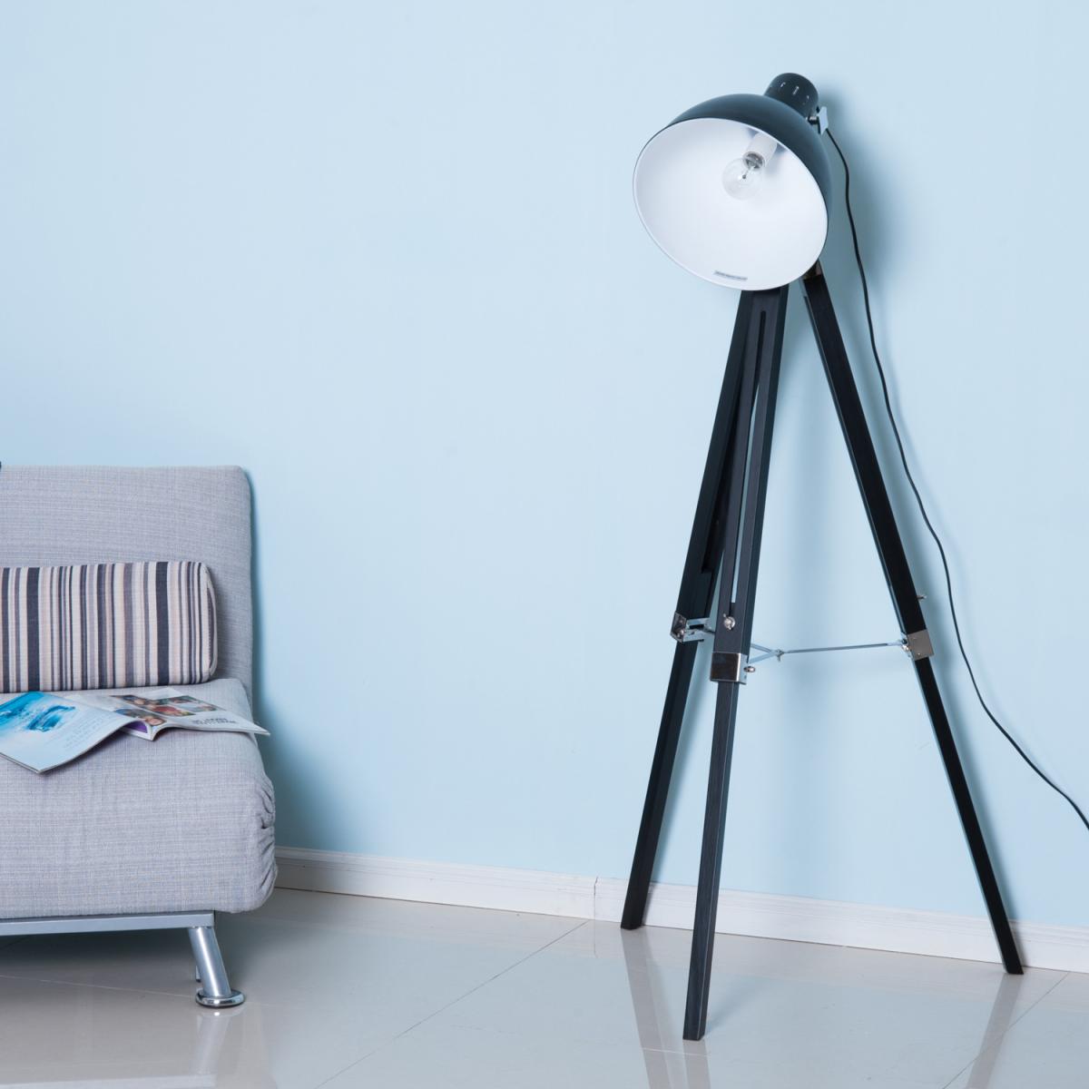Retro Tripod Floor Lamp - Black and White – image 8