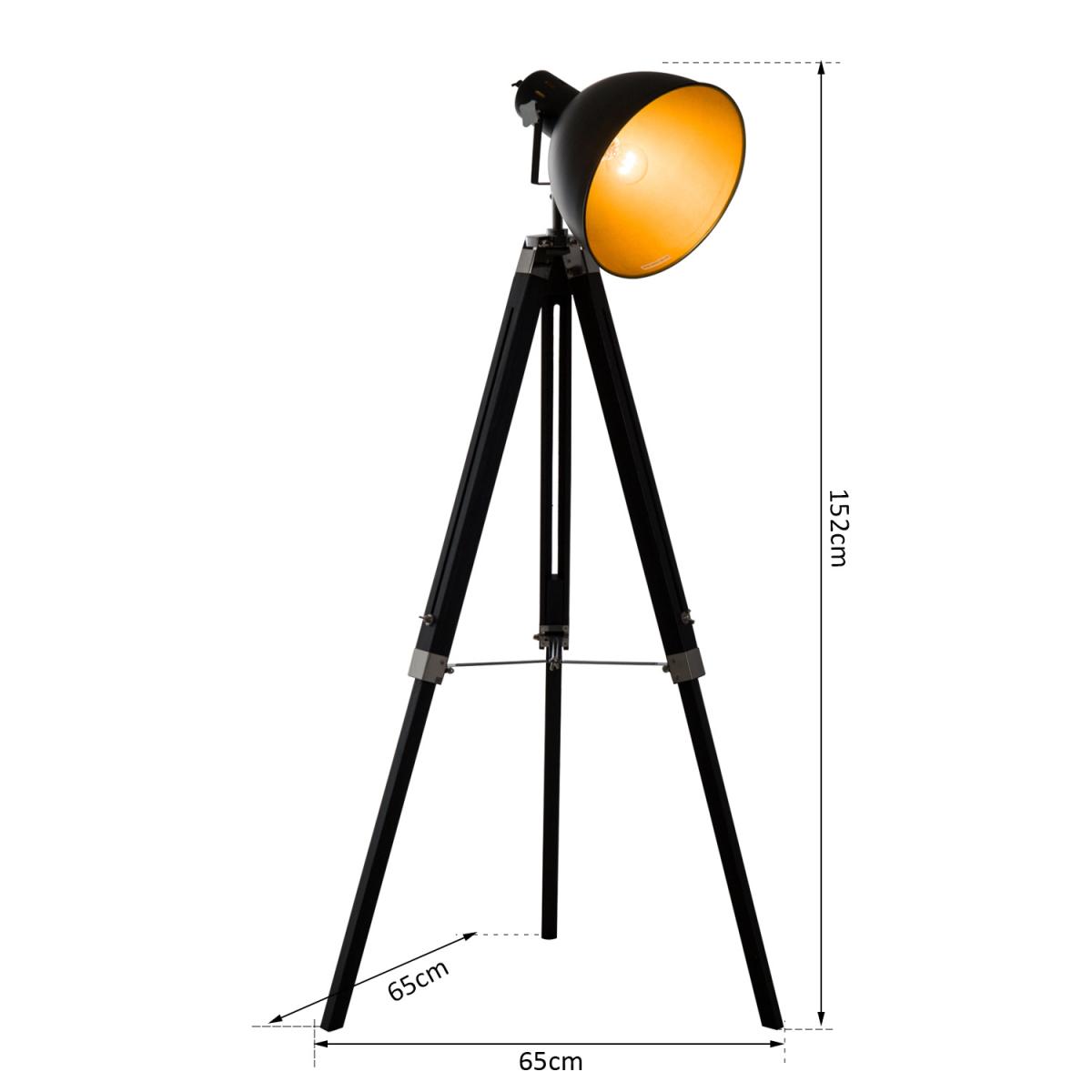 Retro Tripod Floor Lamp - Black and White – image 9