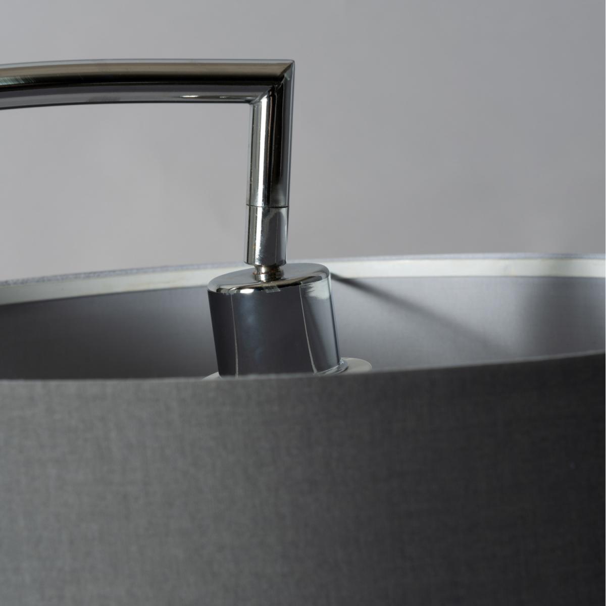 Curtis Arc Floor Lamp with Grey Shade - Chrome – image 3