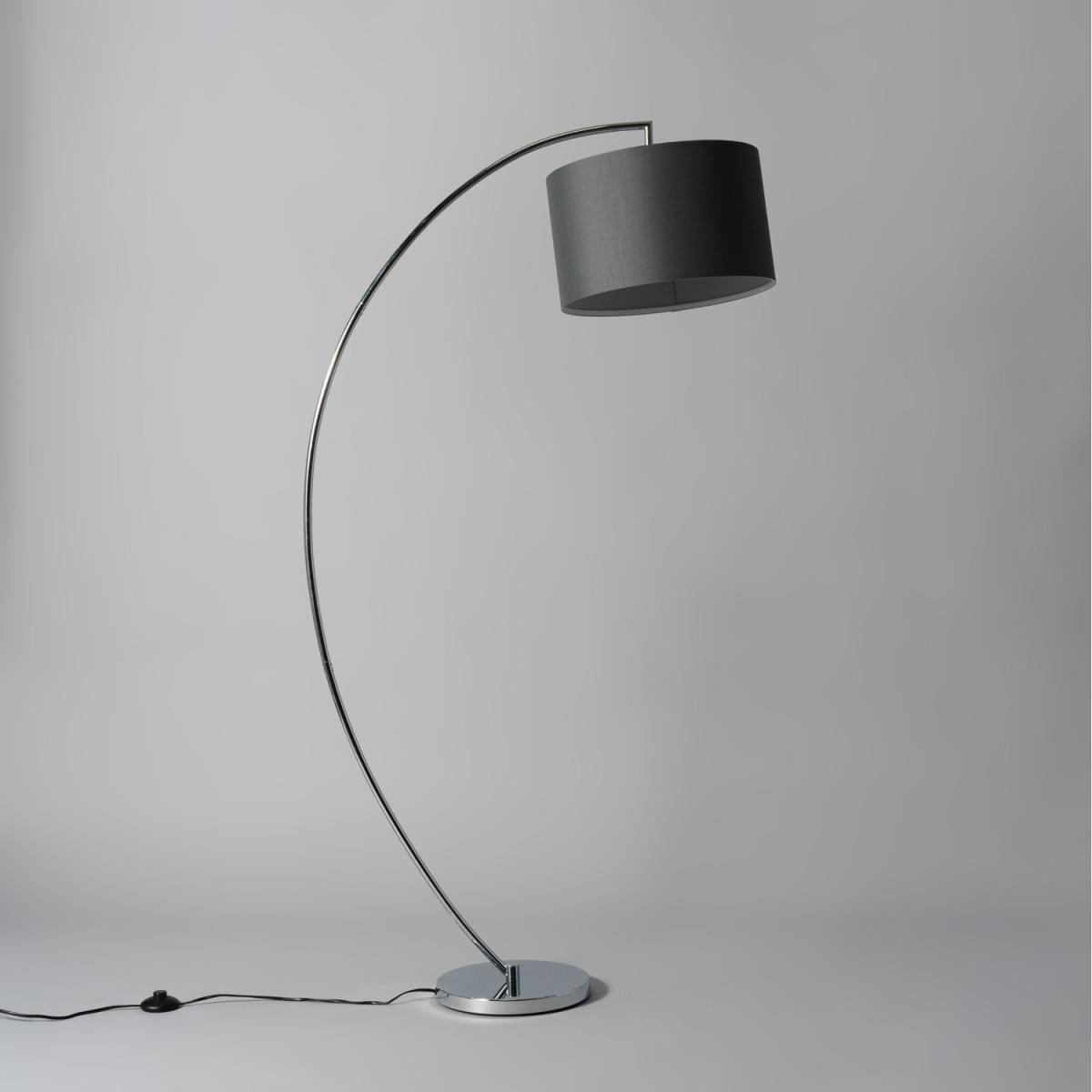 Curtis Arc Floor Lamp with Grey Shade - Chrome – image 5