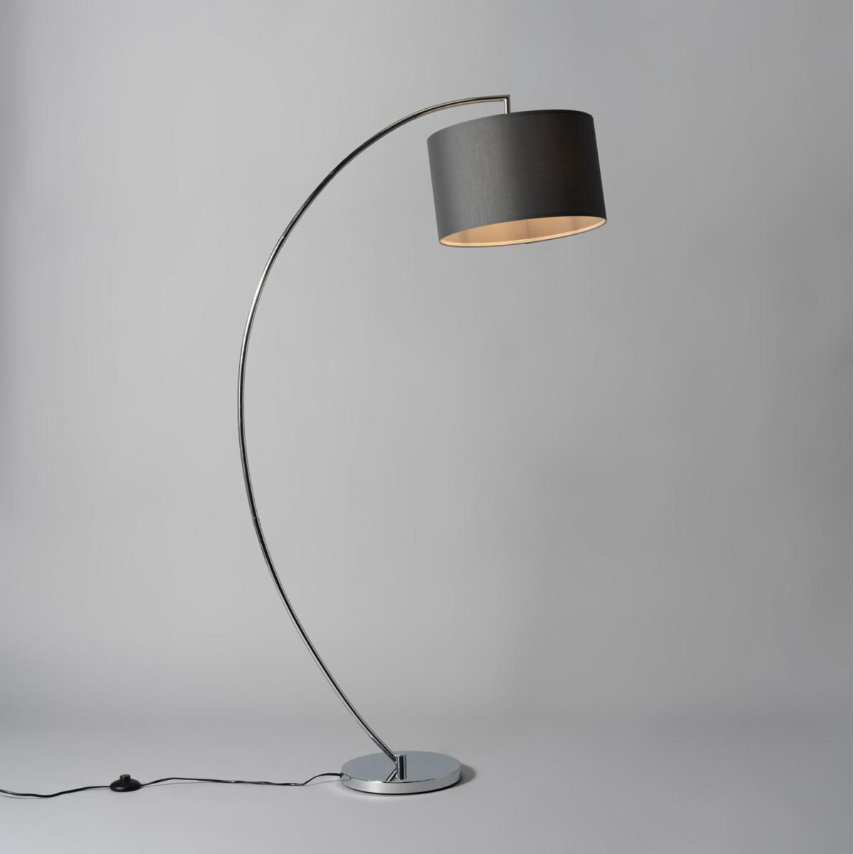 Curtis Arc Floor Lamp with Grey Shade - Chrome – image 6