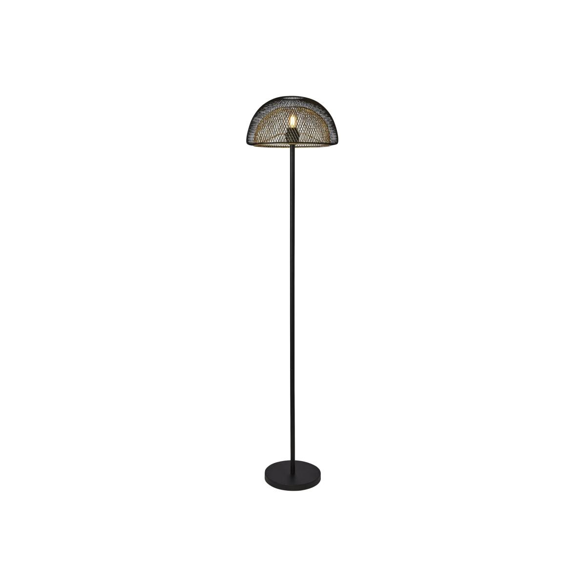 Calabar Matt Black and Gold Floor Lamp - Black