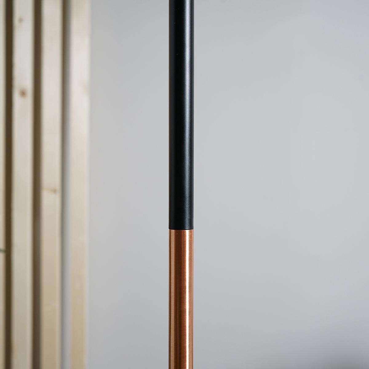 Industrial Black And Copper Metal Floor Lamp With White Marble Base - Copper – image 2