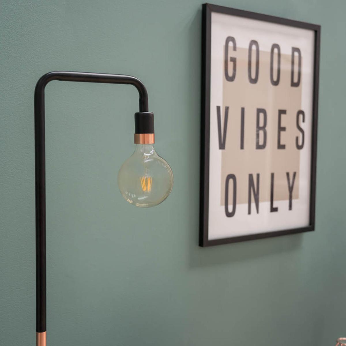Industrial Black And Copper Metal Floor Lamp With White Marble Base - Copper – image 3