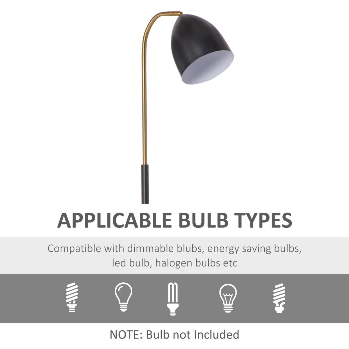 Arc Floor Lamp Sofa Side Standing Reading Light - Gold Tone – image 5