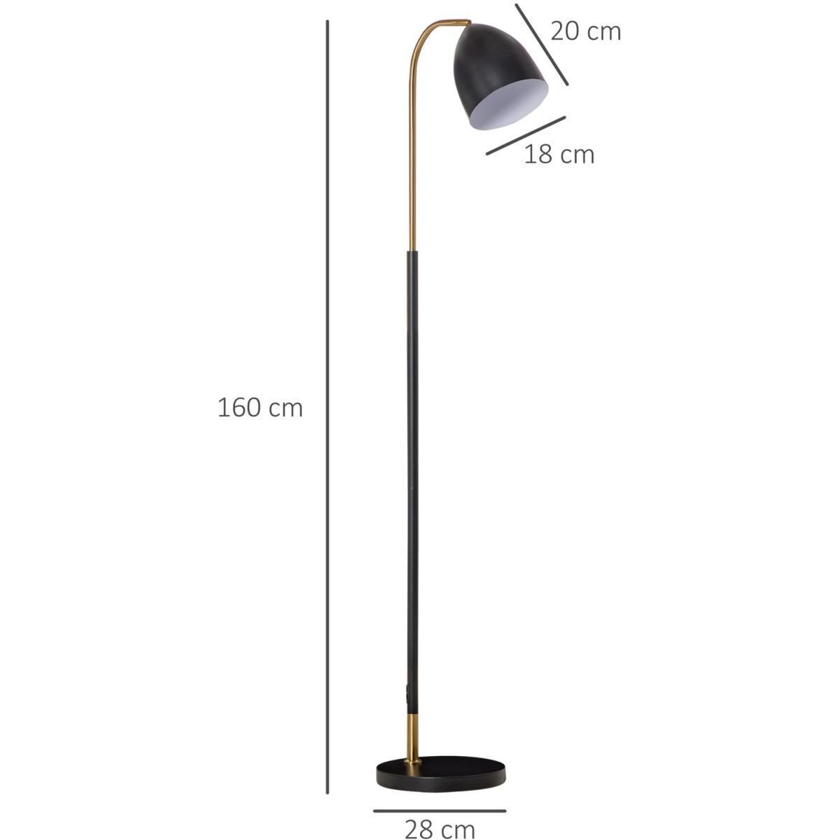Arc Floor Lamp Sofa Side Standing Reading Light - Gold Tone – image 9