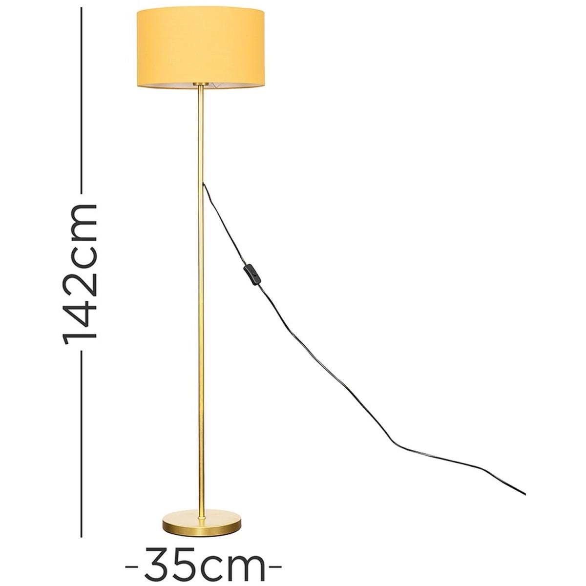 Charlie Gold Floor Lamp Yellow Shade - Gold – image 4