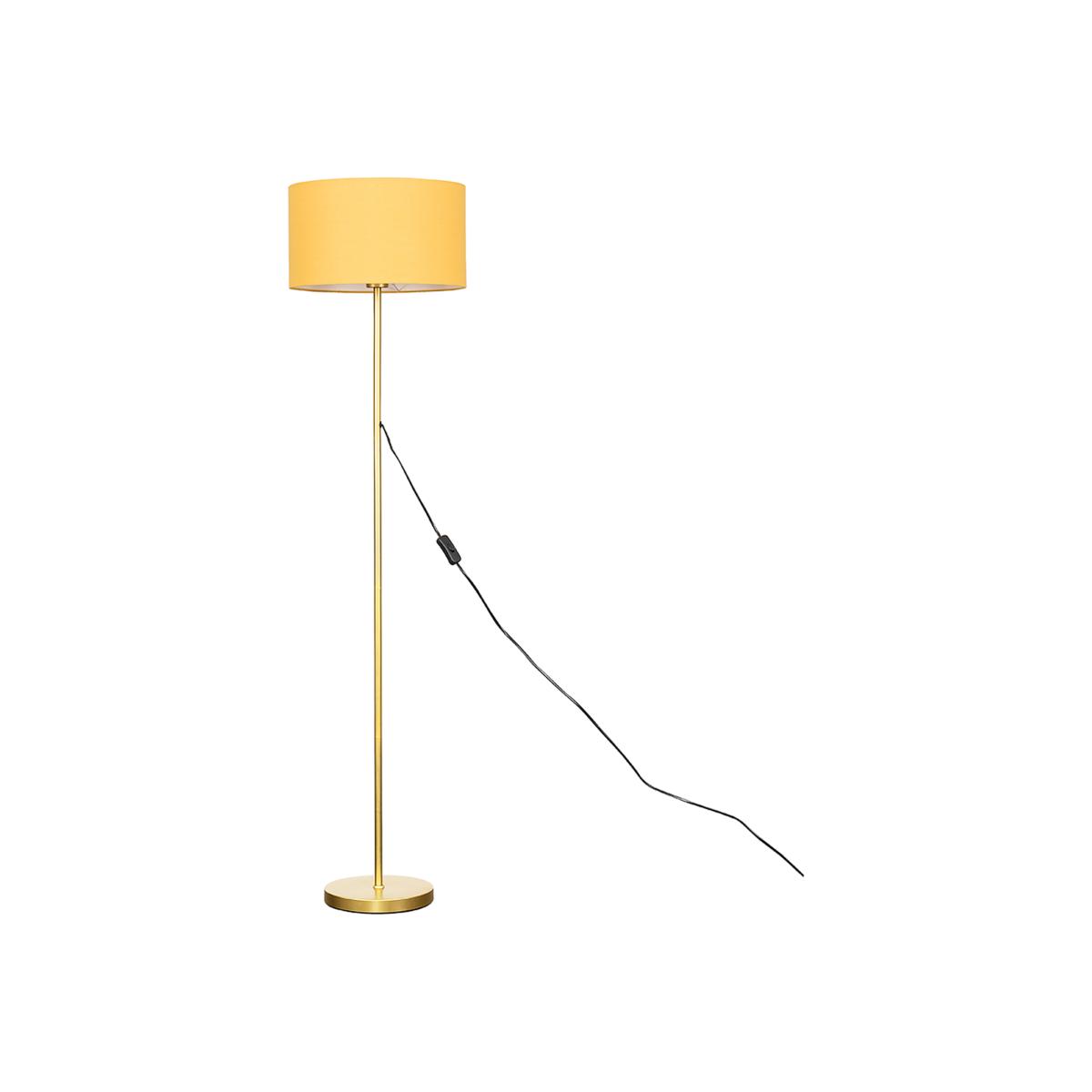 Charlie Gold Floor Lamp Yellow Shade - Gold – image 1