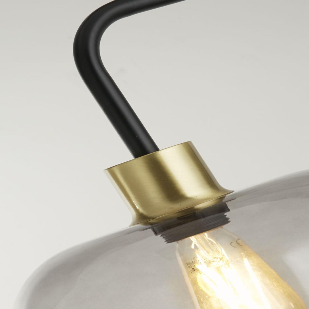 Smoke Glass Shade Floor Lamp - Black – image 2