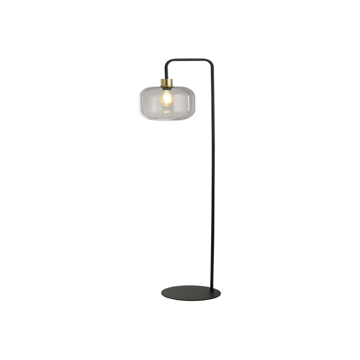 Smoke Glass Shade Floor Lamp - Black – image 1