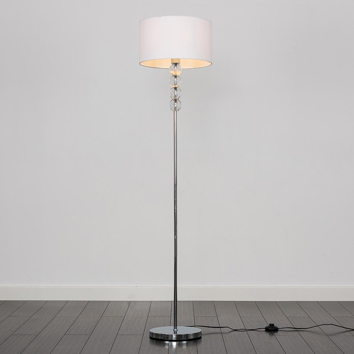 Eleanor Silver Floor Lamp White Shade - Silver – image 2