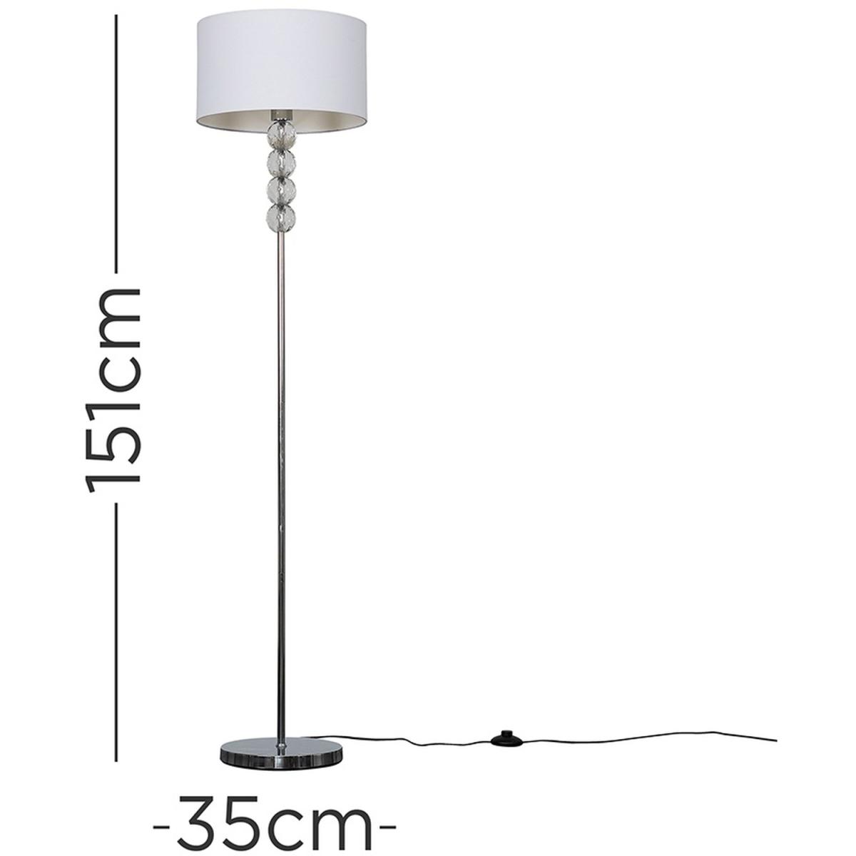 Eleanor Silver Floor Lamp White Shade - Silver – image 4