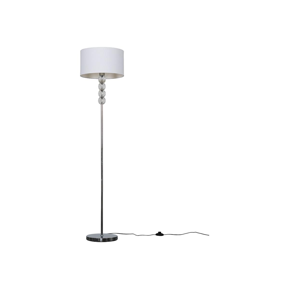 Eleanor Silver Floor Lamp White Shade - Silver – image 1