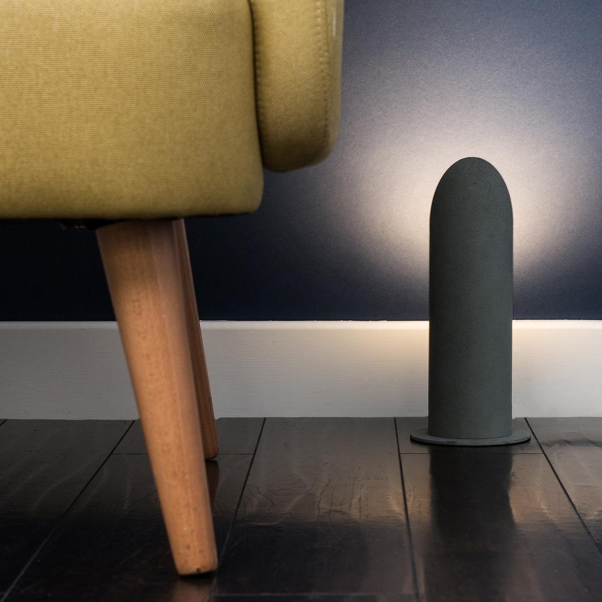 Cement Stone Effect Metal Table Floor Standing Uplighter Wall Wash Lamp - Grey – image 2