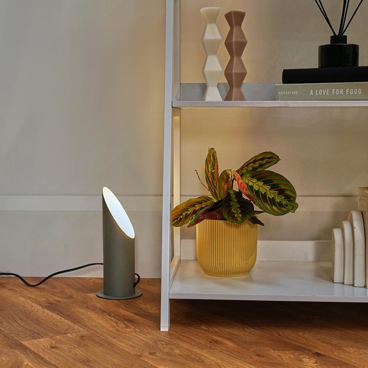 Cement Stone Effect Metal Table Floor Standing Uplighter Wall Wash Lamp - Grey – image 7