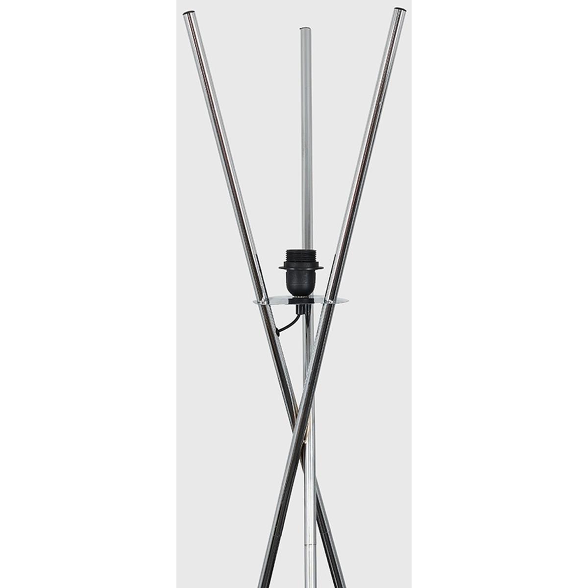 Modern Polished Chrome Metal Crossover Design Tripod Floor Lamp Base - Silver – image 3