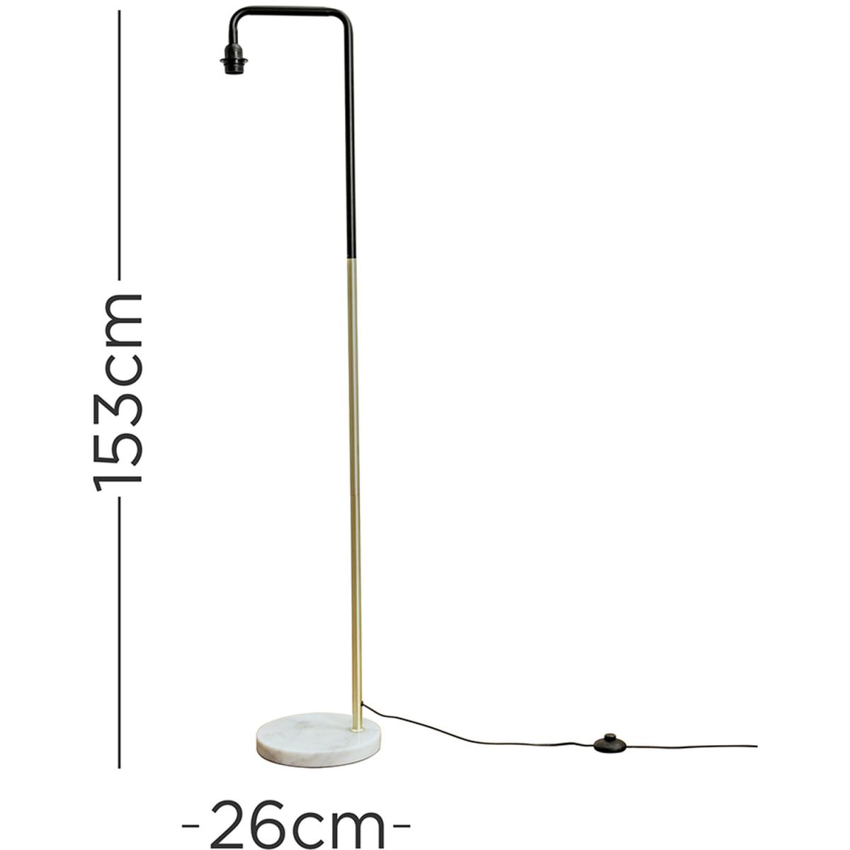 Industrial Style Black Gold Metal And White Marble Floor Lamp Base - Gold – image 4