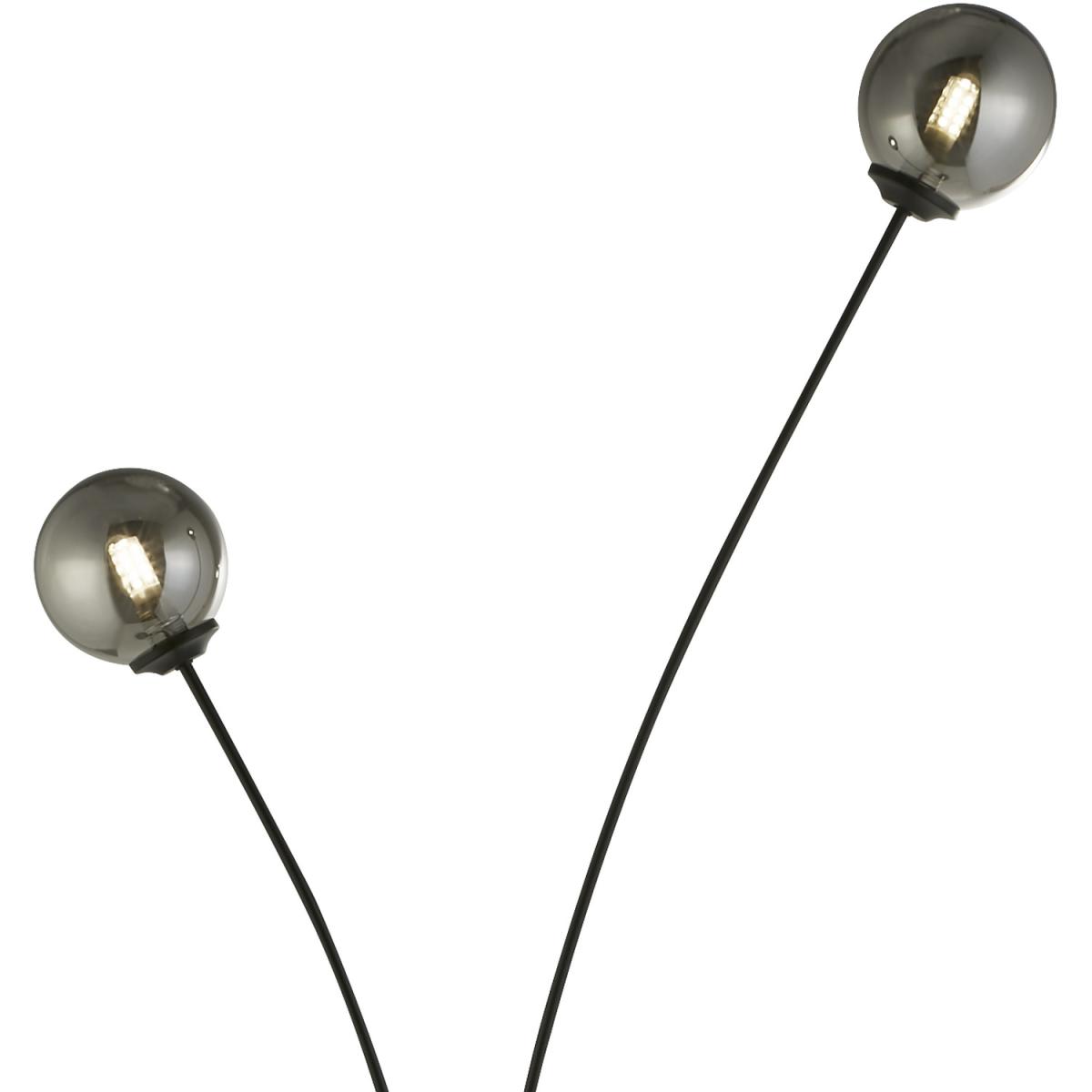 Smoke and sanded black 2 light floor lamp - Black – image 3