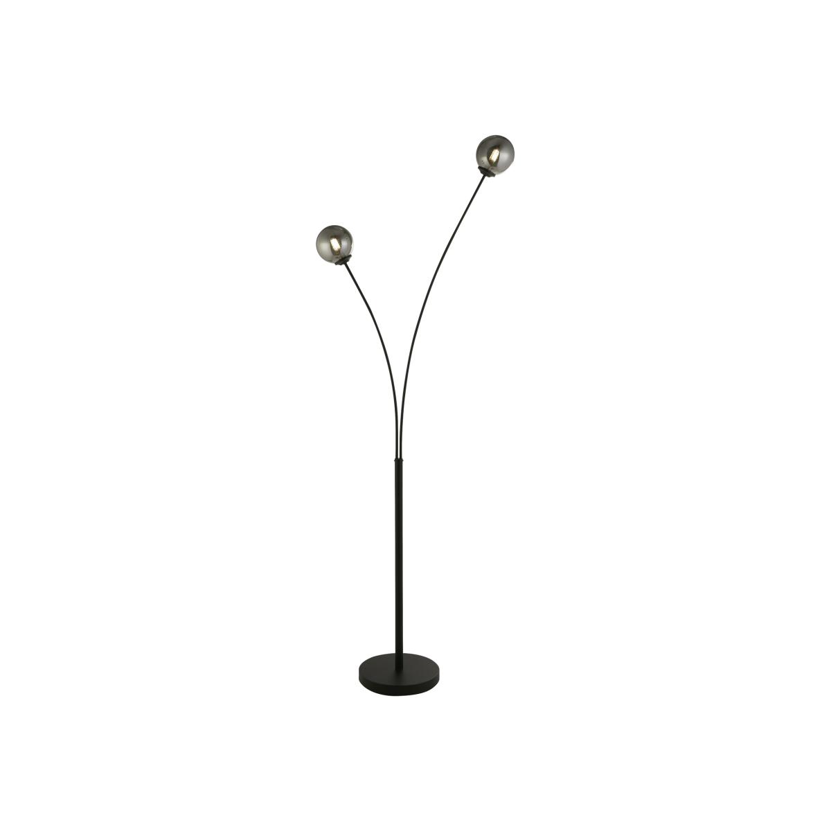 Smoke and sanded black 2 light floor lamp - Black – image 1