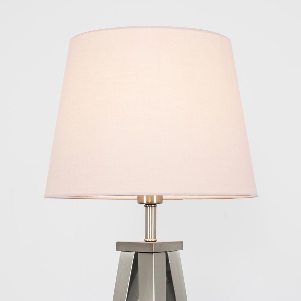 Nero Silver Floor Lamp With Large Tapered Pink Shade - Silver – image 3