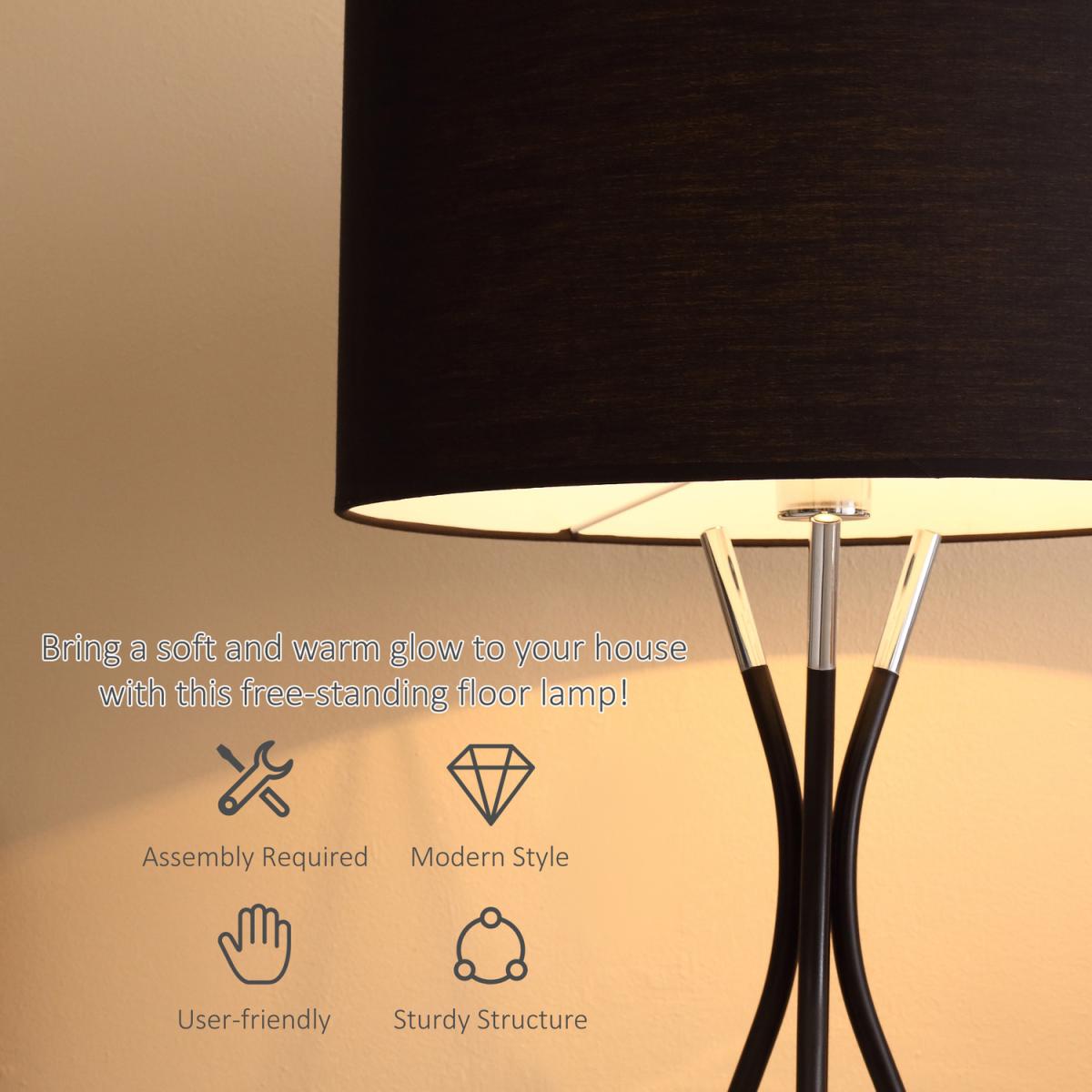 Modern Tripod Floor Lamp - Black – image 3