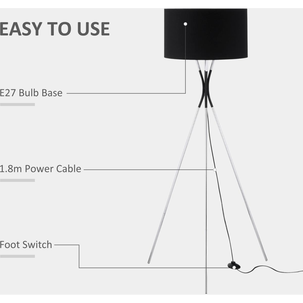 Modern Tripod Floor Lamp - Black – image 4