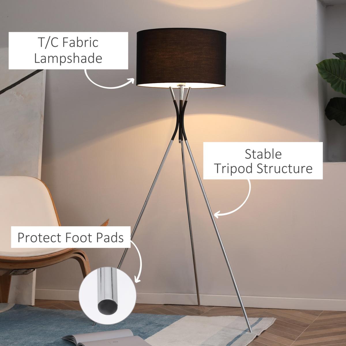 Modern Tripod Floor Lamp - Black – image 5