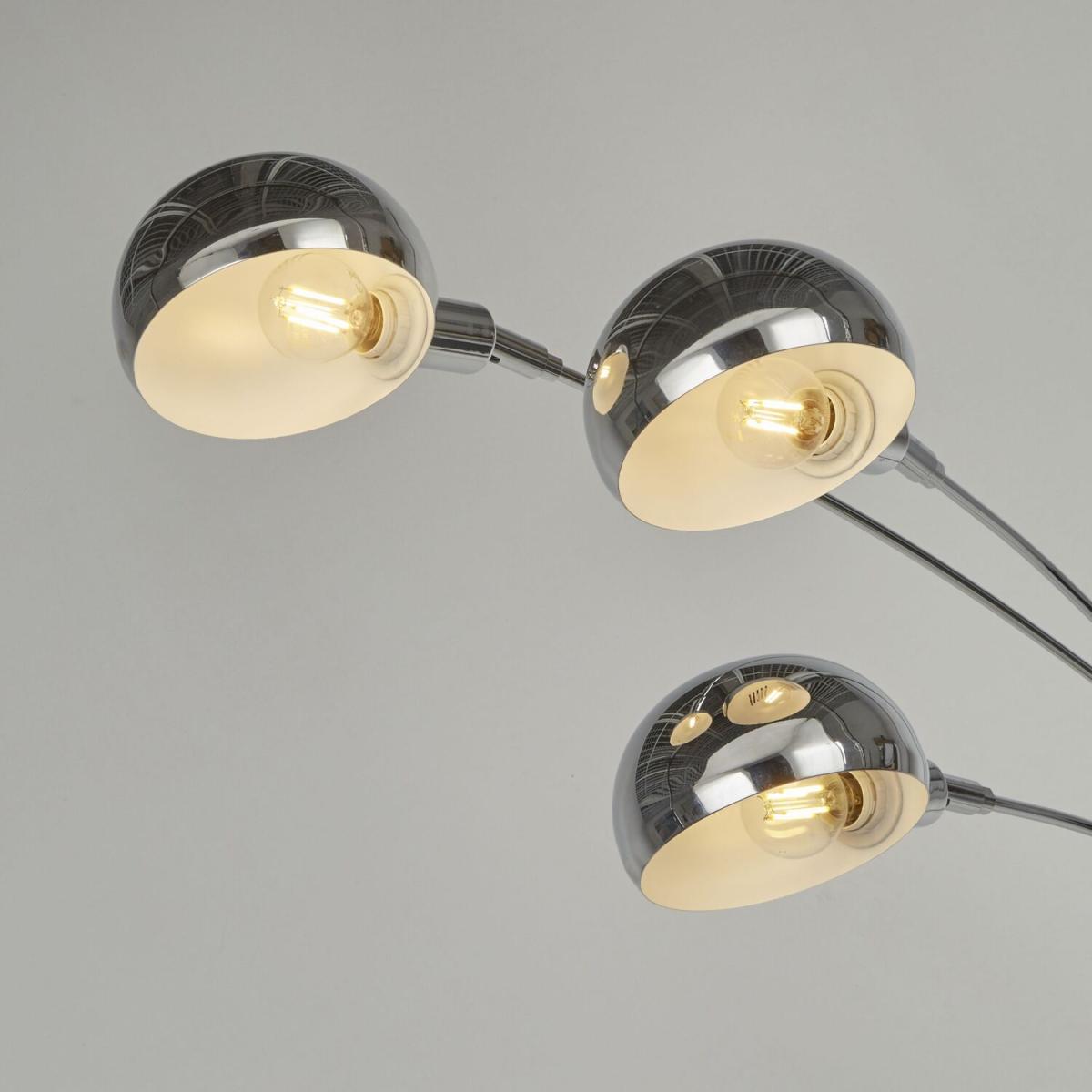 3 Light Chrome Arc Floor Lamp - Silver – image 2