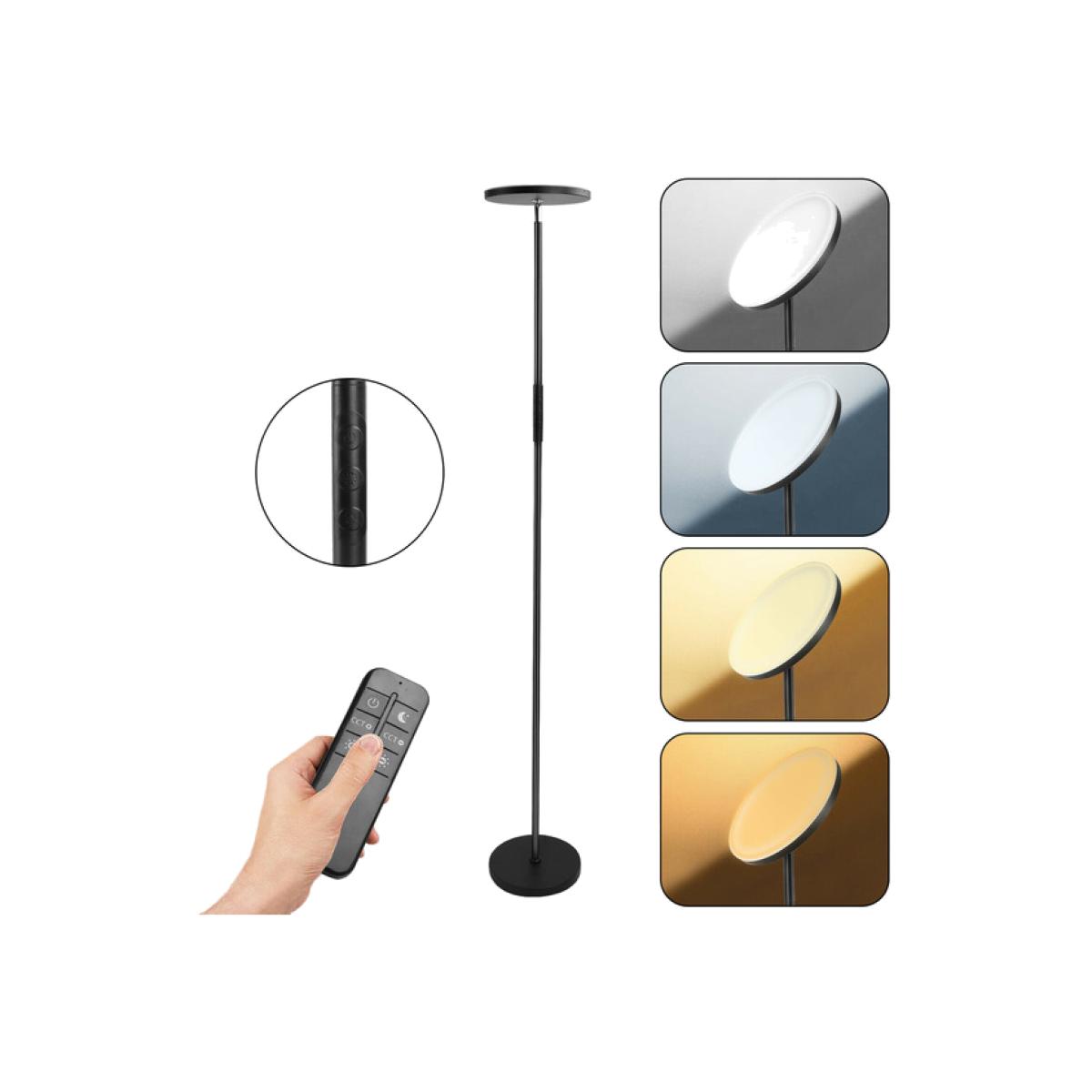 Dimmable LED Uplighter Floor Lamp Tall Standing Lights - Black