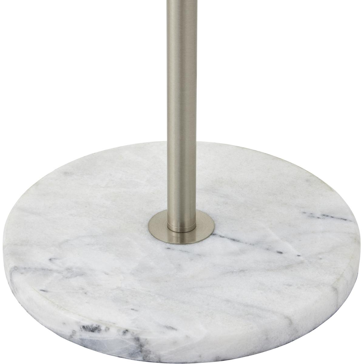 Contemporary Light Marble And Silver Industrial Adjustable Floor Lamp - Silver – image 2