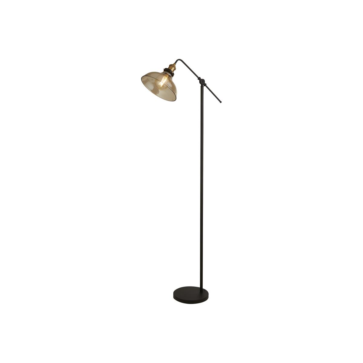 Amber and brass floor lamp - Black – image 1