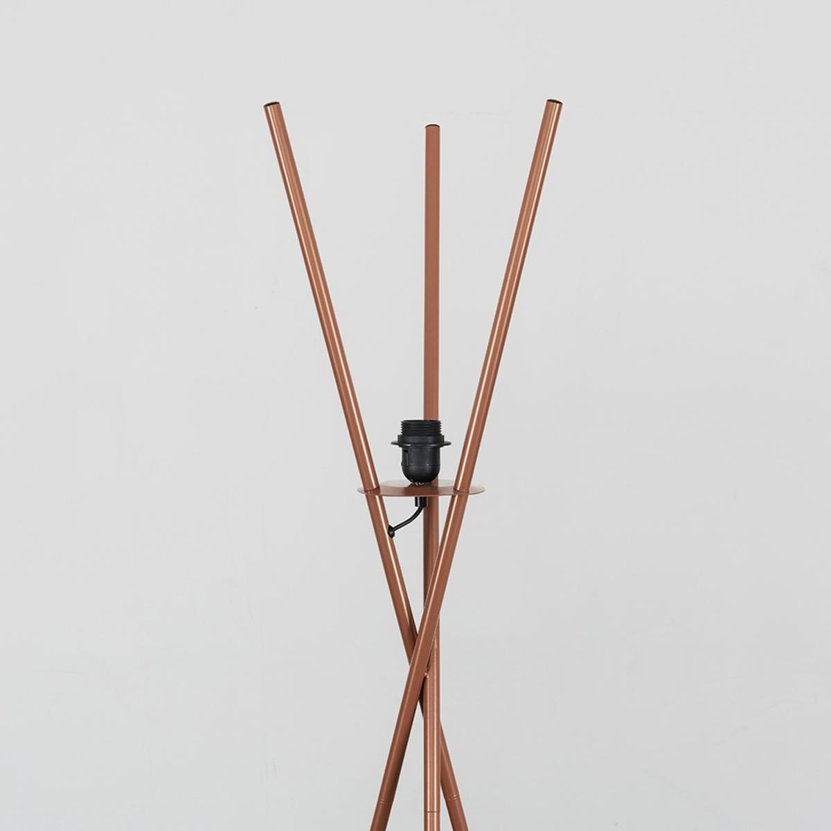 Modern Copper Metal Crossover Design Tripod Floor Lamp Base - Copper – image 3
