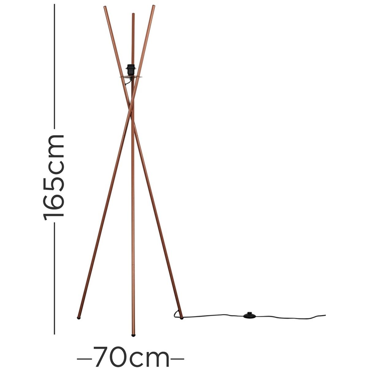 Modern Copper Metal Crossover Design Tripod Floor Lamp Base - Copper – image 4