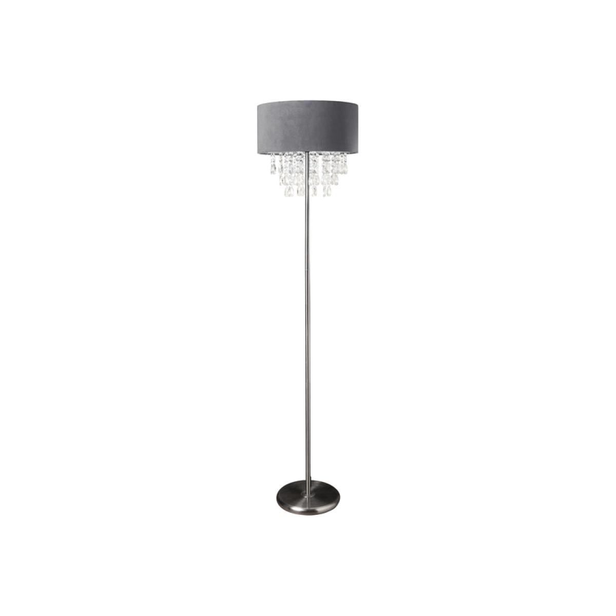 Velvet Effect Droplet Floor Lamp - Grey