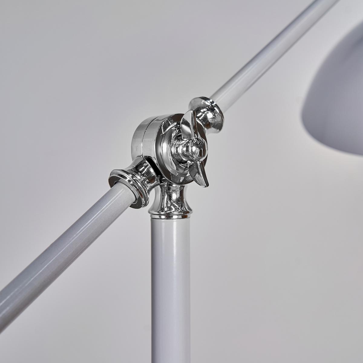 Retro Cool Grey Chrome Adjustable Stem Retro Shade Floor Lamp - Grey – image 3