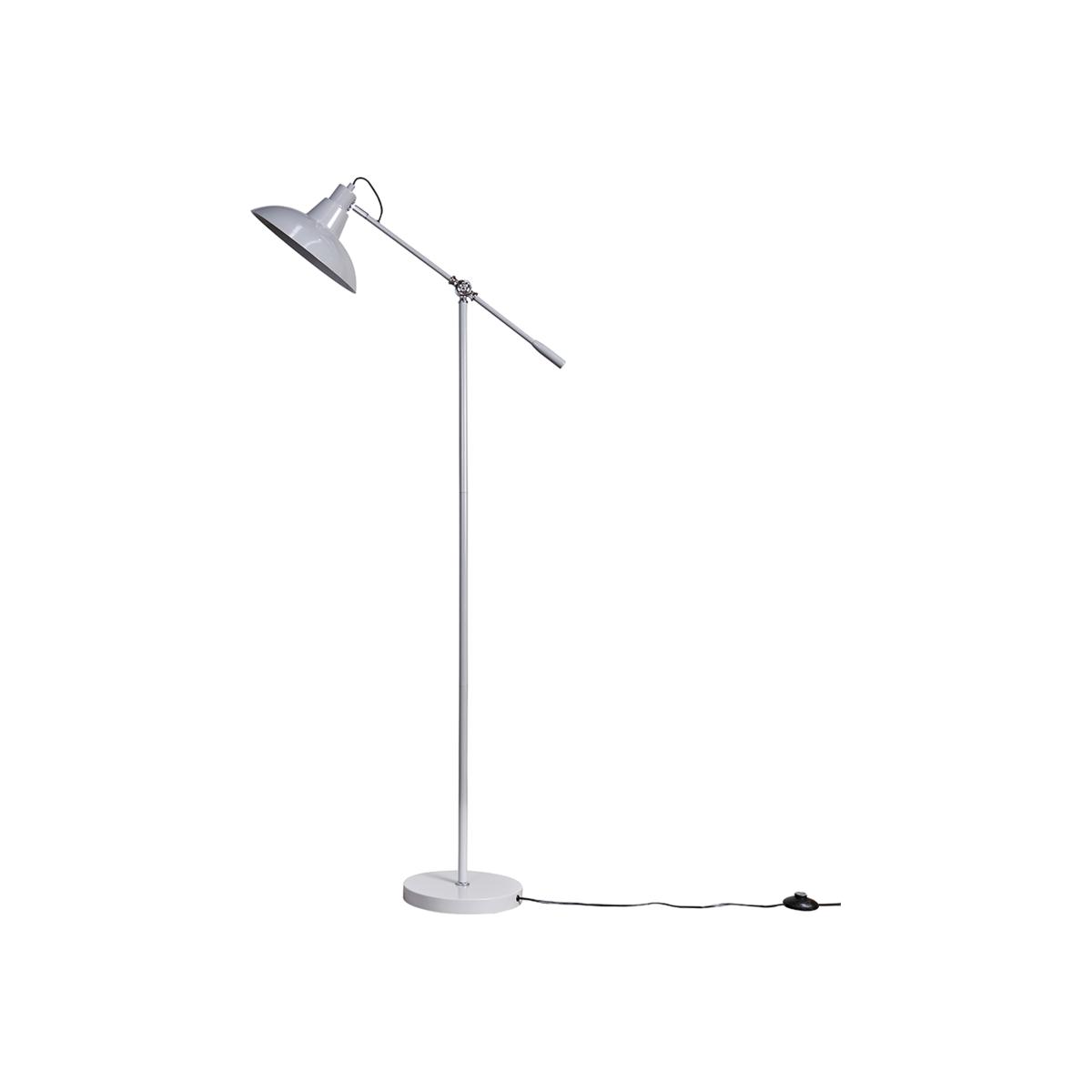 Retro Cool Grey Chrome Adjustable Stem Retro Shade Floor Lamp - Grey – image 1