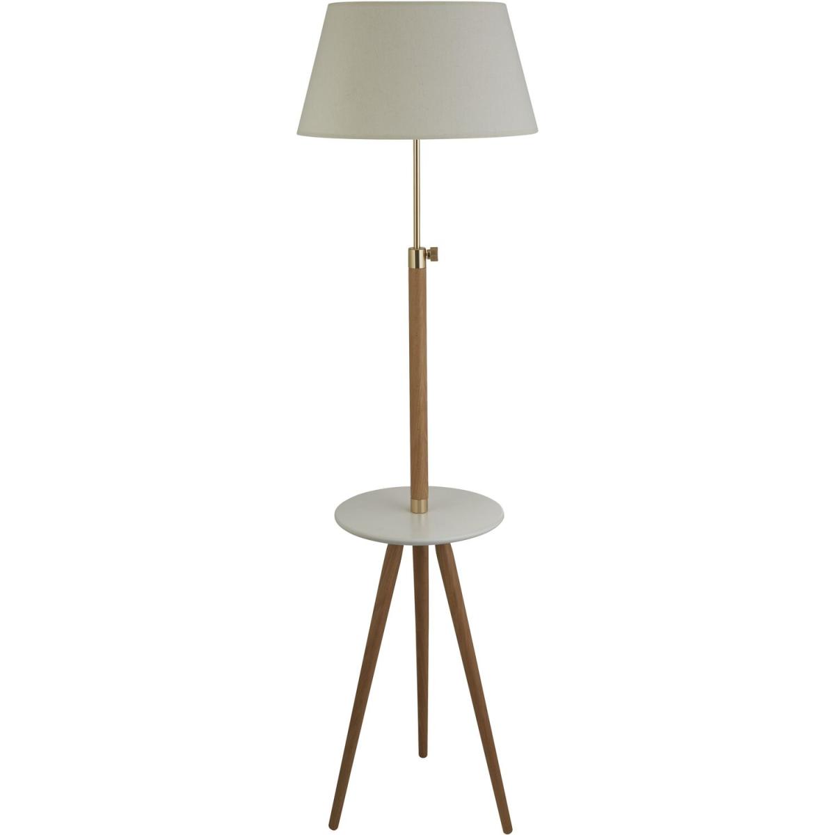 Adjustable Height Tripod Shelf Floor Lamp - Brown – image 5