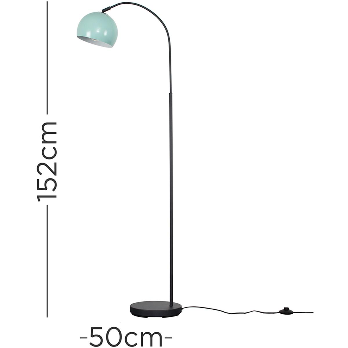 Curva Grey Floor Lamp With Pale Blue Dome Shade - Grey – image 4